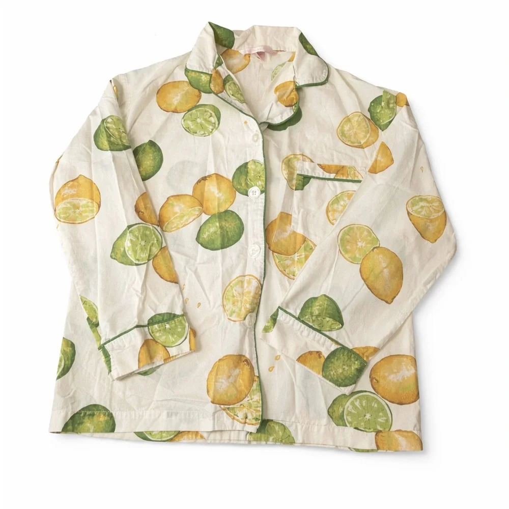 Victoria’s Secret Lemon Lime Citrus Cotton Pajama Set Lounge Size M - Picture 4 of 10